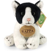 Rappa Plyšová kočka sedící černo-bílá 14 cm ECO-FRIENDLY