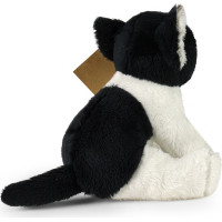 Rappa Plyšová kočka sedící černo-bílá 14 cm ECO-FRIENDLY