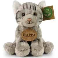 Rappa Plyšová kočka sedící šedá 14 cm ECO-FRIENDLY