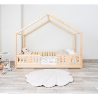 Dětská domečková Montessori postel z masivu borovice NIKO S - 200x90 cm