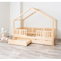 Dětská domečková postel z masivu borovice NIKO S 20 - 160x80 cm