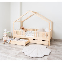Dětská domečková postel z masivu borovice NIKO S 20 - 160x80 cm