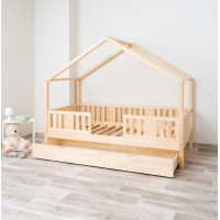 Dětská domečková postel z masivu borovice NIKO S 20 - 200x90 cm