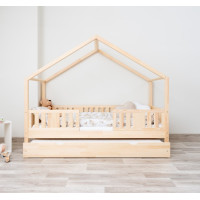 Dětská domečková postel z masivu borovice NIKO S 20 - 160x80 cm