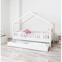 Dětská domečková postel z masivu borovice NIKO S 20 - 200x90 cm