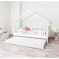 Dětská domečková postel z masivu borovice NIKO S 20 - 160x80 cm