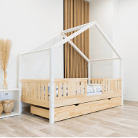 Dětská domečková postel z masivu borovice NIKO S 20 - 180x80 cm