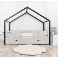 Dětská domečková postel z masivu borovice NIKO S 20 - 200x90 cm