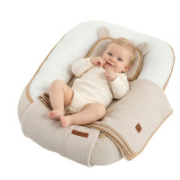 Hnízdečko (kokon) pro miminko - BABYMAM AIR 3D SAFE SLEEP SET - béžové