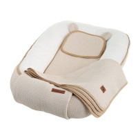Hnízdečko (kokon) pro miminko - BABYMAM AIR 3D SAFE SLEEP SET - béžové