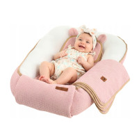 Hnízdečko (kokon) pro miminko - BABYMAM AIR 3D SAFE SLEEP SET - růžové