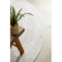 Kusový koberec Jute Braided 106321 White kruh