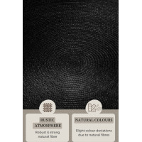 Kusový koberec Jute Braided 106322 Black kruh
