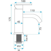 Umyvadlová baterie REA ONTARIO - černá - nízká
