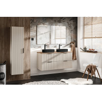 Koupelnová závěsná skříňka s deskou ADÉLA 60 cm - kašmírová/dub wotan