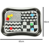 Nafukovací vodní podložka s kontrastními černobílými vzory - 65 cm x 50 cm