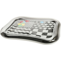 Nafukovací vodní podložka s kontrastními černobílými vzory - 65 cm x 50 cm