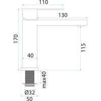 Umyvadlová baterie REA ARLO - černá - nízká