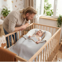 Hnízdečko (kokon) pro miminko - BABYMAM AIR 3D SAFE SLEEP SET - šedé