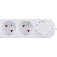 Solight prodlužovací přívod 3 zásuvky, USB A+C 20W PD, 2m, 3 x 1mm2, bílý, vypínač