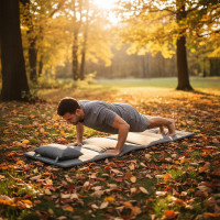 Skládací podložka SURVIVAL s polštářem - 180x50 cm - šedá