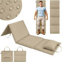 Skládací podložka SURVIVAL s polštářem - 180x50 cm - béžová
