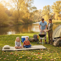 Skládací podložka SURVIVAL s polštářem - 180x50 cm - béžová