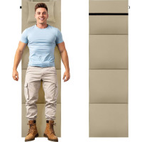 Skládací podložka SURVIVAL s polštářem - 180x50 cm - béžová