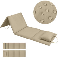 Skládací podložka SURVIVAL s polštářem - 180x50 cm - béžová