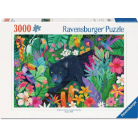 RAVENSBURGER Puzzle Panter v rozkvetlé džungli 3000 dílků