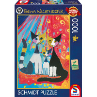 SCHMIDT Puzzle Šťastná kočičí rodina 1000 dílků