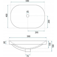 Keramické umyvadlo BASARO TERRA - bílé