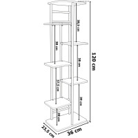 Stojan na květiny BASTIAN RUSTIC - grafitový/stařený dub