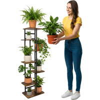 Stojan na květiny BASTIAN RUSTIC - grafitový/stařený dub