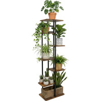 Stojan na květiny BASTIAN RUSTIC - grafitový/stařený dub