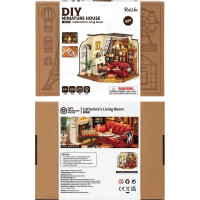 RoboTime 3D dřevěná skládačka Miniatura domečku Kateřinin obývací pokoj