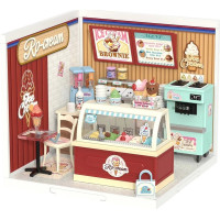 RoboTime 3D dřevěná skládačka Miniatura domečku Prodejna zmrzliny