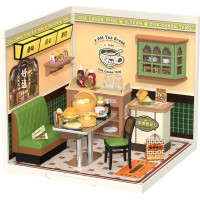 RoboTime 3D dřevěná skládačka Miniatura domečku Hongkongská kavárna