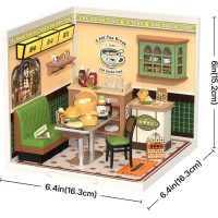 RoboTime 3D dřevěná skládačka Miniatura domečku Hongkongská kavárna