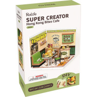RoboTime 3D dřevěná skládačka Miniatura domečku Hongkongská kavárna