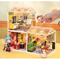 RoboTime 3D dřevěná skládačka Miniatura domečku Rychlé občerstvení