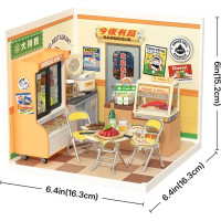 RoboTime 3D dřevěná skládačka Miniatura domečku Rychlé občerstvení