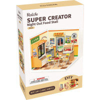 RoboTime 3D dřevěná skládačka Miniatura domečku Rychlé občerstvení