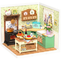 RoboTime 3D dřevěná skládačka Miniatura domečku Farmářská kuchyně