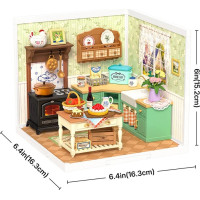 RoboTime 3D dřevěná skládačka Miniatura domečku Farmářská kuchyně