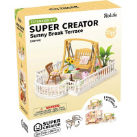 RoboTime 3D dřevěná skládačka Rozšíření pro miniatury domečků Terasa s houpačkou