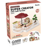 RoboTime 3D dřevěná skládačka Rozšíření pro miniatury domečků Terasa se slunečníkem