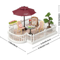 RoboTime 3D dřevěná skládačka Rozšíření pro miniatury domečků Terasa se slunečníkem