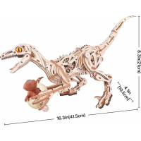 RoboTime 3D dřevěná mechanická skládačka Velociraptor