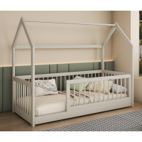 Dětská domečková postel z masivu borovice GRÉTA - 180x80 cm - kašmírová